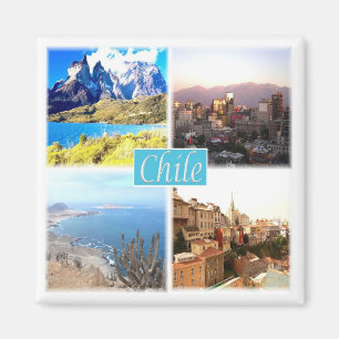 Imán zCL004 CHILE, Mosaic, América, Fridge