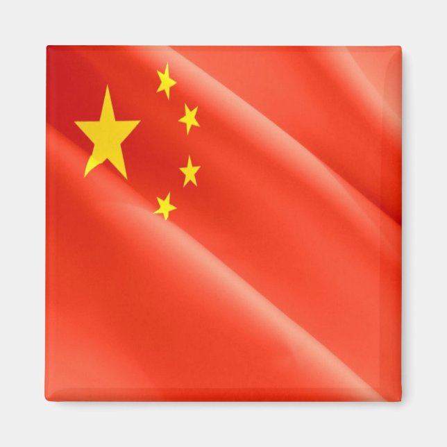 Imán zCN002 Chino ondeando FLAG China PRC, Fridge (Frente)
