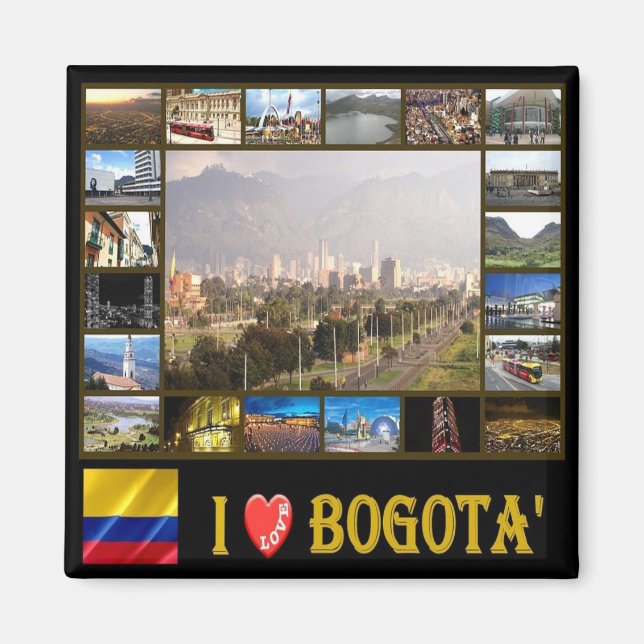 Imán zCO004 BOGOTA' I Love, Mosaic, America, Fridge (Frente)
