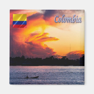 Imán zCO009 COLOMBIA, puesta de sol en la Amazonía, Fri