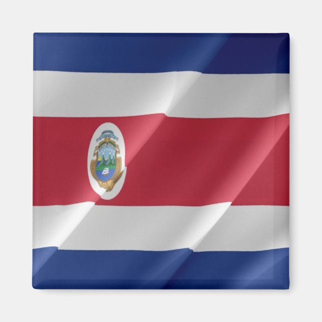 Imán zCR002 COSTA RICA, Bandera ondulante, América, Fri (Frente)