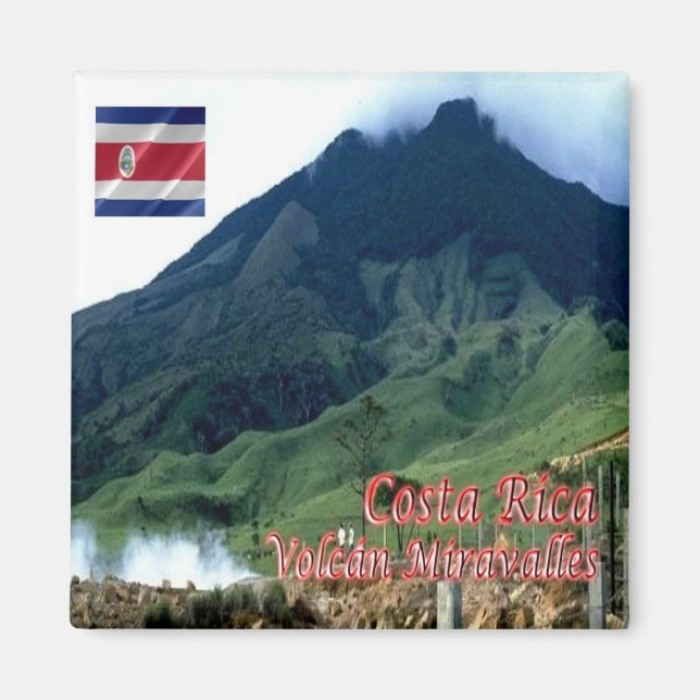 Imán zCR009 COSTA RICA, Miravalles Volcanes, Fridge (Frente)