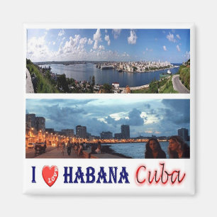 Imán zCU009 HAVANA I Love, Cuba, América, Fridge