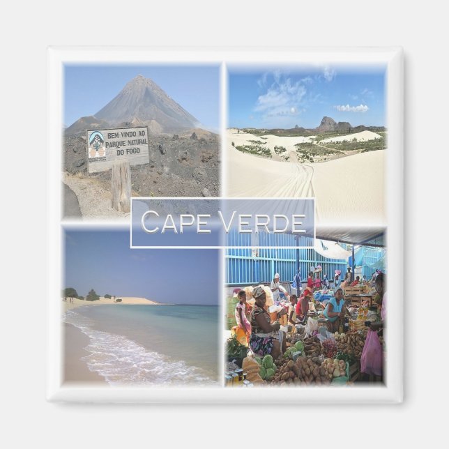 Imán zCV24 CAPE VERDE, Mosaic, África, Fridge (Frente)