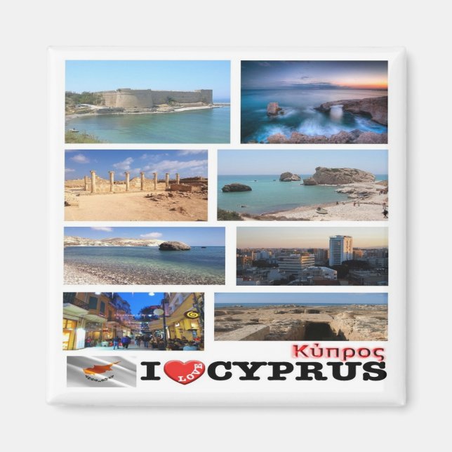 Imán zCY029 ME ENCANTA el mosaico de CYPRUS, Fridge (Frente)