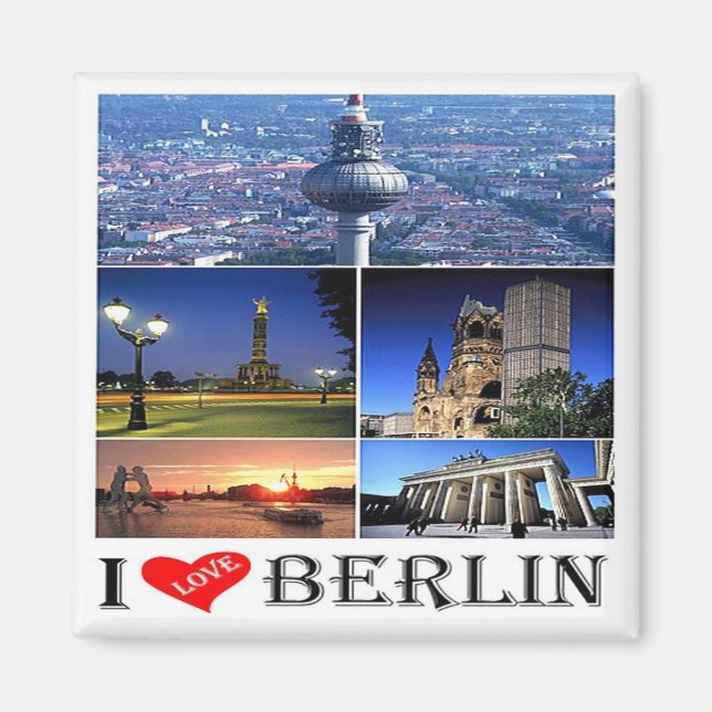 Imán zDE020 BERLIN I LOVE Alemania, Fridge Magnet (Frente)