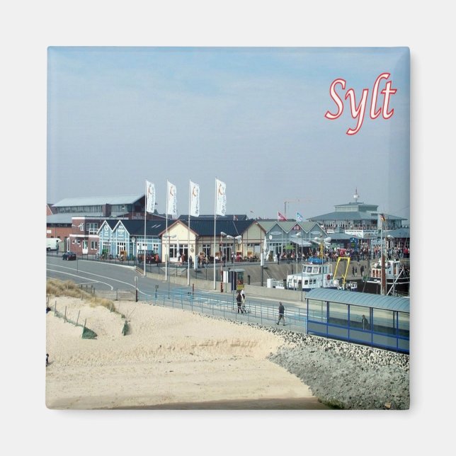 Imán zDE030 SYLT SHORE Islas Frisas Alemania, (Frente)