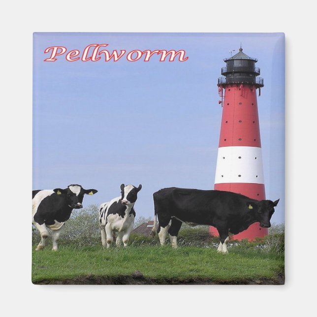 Imán zDE056 PELLWORM LIGHTHOUSE Fridge islas Frisianas (Frente)