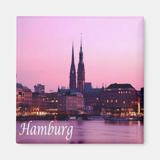 Imán zDE084 HAMBURG, Alemania Fridge, (Frente)