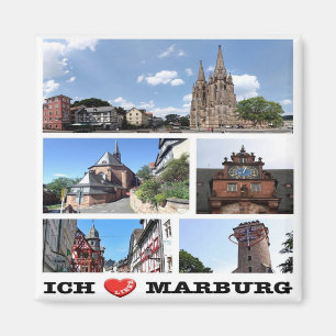 Imán zDE102 MARBURG I LOVE - Alemania - Fridge