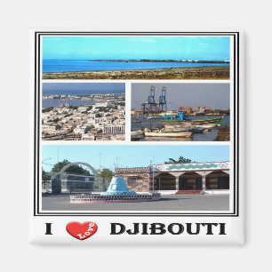Imán zDJ007 DJIBOUTI I Love, Mosaic, Africa, Fridge