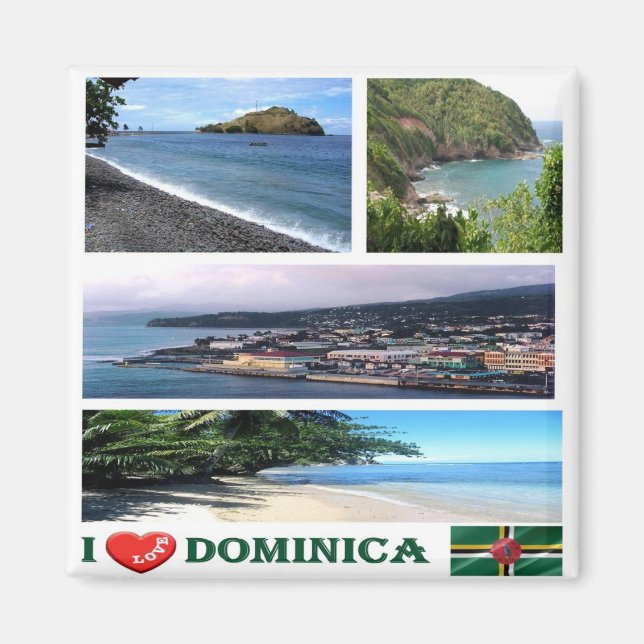 Imán zDM003 DOMINICA I Love, Mosaic, America, Fridge (Frente)