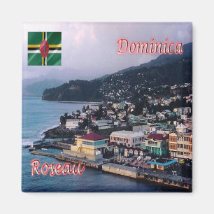 Imán zDM004 ROSEAU, Panorama, Dominica, América, Fridge