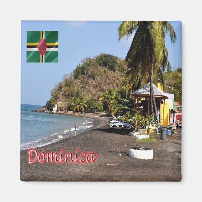Imán ZDM007 DOMINICA, Mero Beach, América, Fridge (Frente)