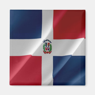 Imán zDO002 REPÚBLICA DOMINICANA, Bandera ondulante, Fr