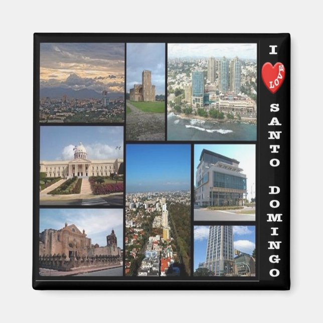 Imán ZDO010 SANTO DOMINGO I Love, Fridge (Frente)