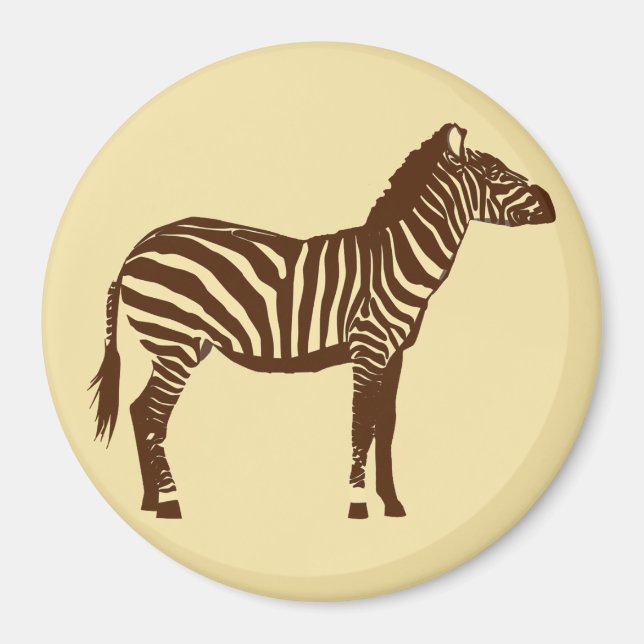 Imán Zebra - Marrón chocolate y Tan camello (Frente)