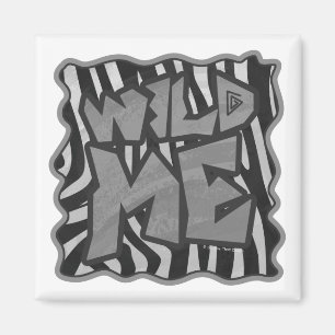 Imán Zebra negra y gris claro me salvaje