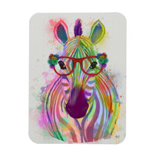 Imán Zebra Rainbow Splash