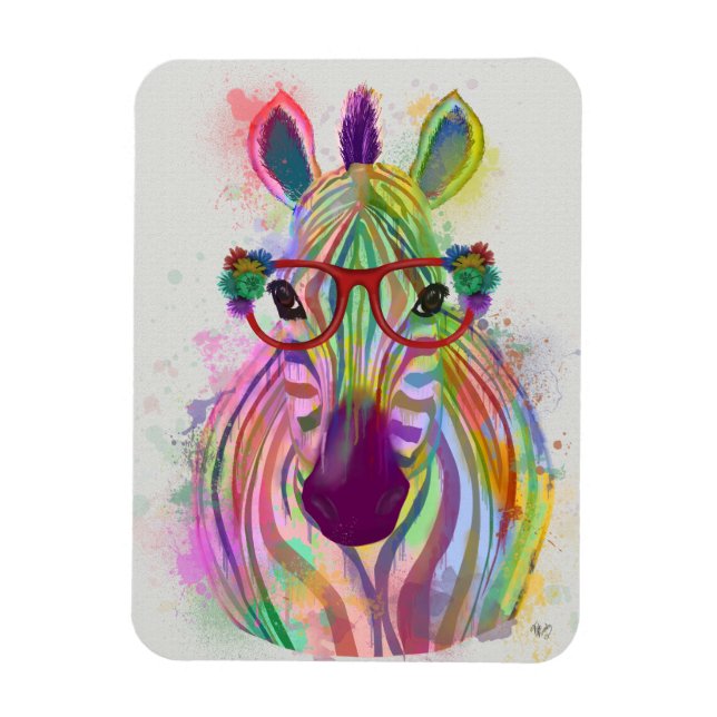 Imán Zebra Rainbow Splash (Vertical)