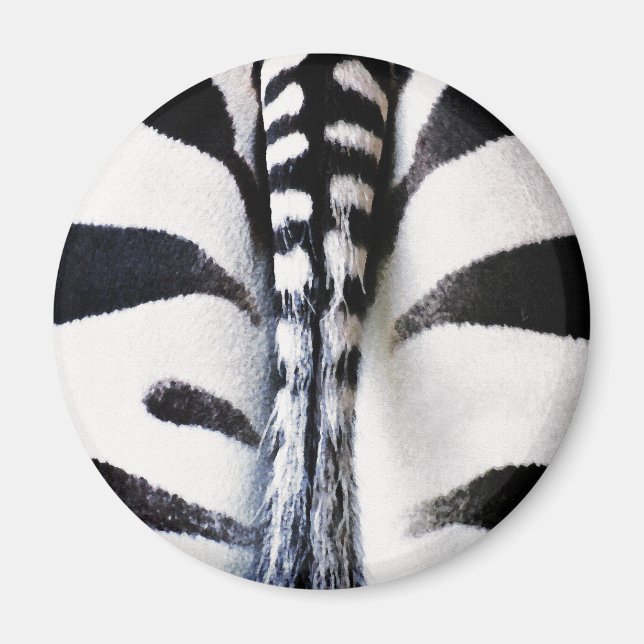 Imán Zebra Tail Black & White (Frente)