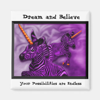 Imán Zebra Unicornios con una nota inspiradora