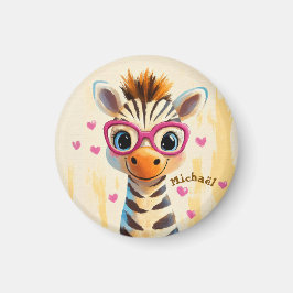 Imán Zebra Valentine's Day Heart Badge - Kids School