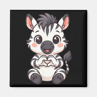 Imán Zebra with heart women girls kids heart cute zebra