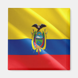 Imán zEC002 ECUADOR, Bandera ondulante ecuatoriana, Nev