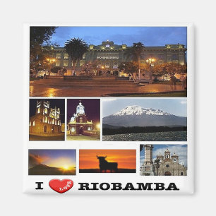 Imán zEC006 RIOBAMBA I Love, Mosaic, Ecuador, Fridge