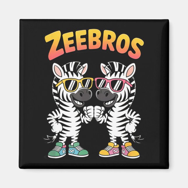 Imán Zeebros Cute Zebra Duo Design For Zebros Lovers  (Frente)
