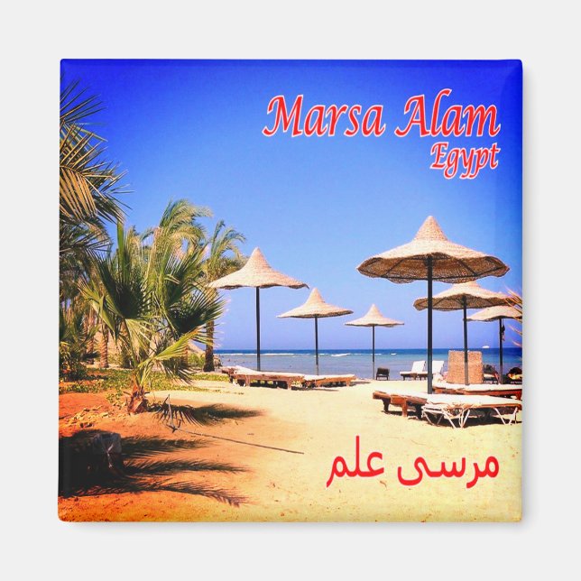 Imán zEG051 MARSA ALAM Beach, Mar Rojo, Egipto, Fridge (Frente)