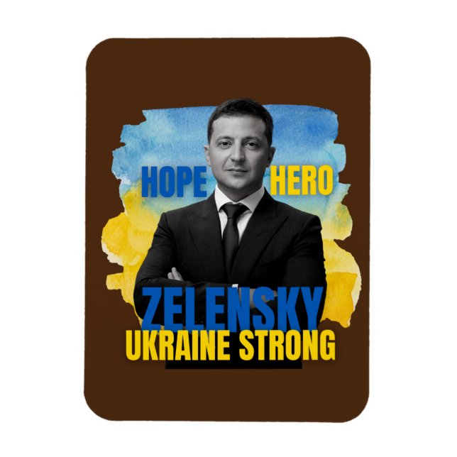Imán Zelensky Hope Hero Ucrania fuerte (Vertical)