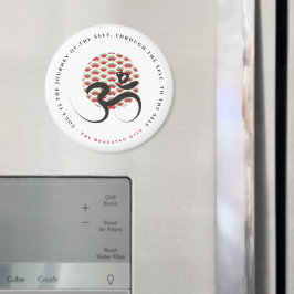 Imán Zen Asia Red Sun Yoga Calligrafía moderna Om Aum