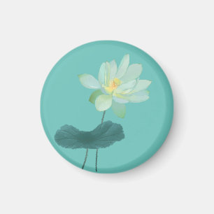 Imán Zen Green Lotus Flower Asian Inspirated