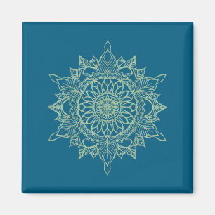 Imán Zen Grow Line Art Mandala Botánico Pacífico