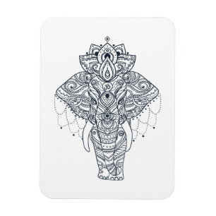 Imán Zentangle inspiró el elefante