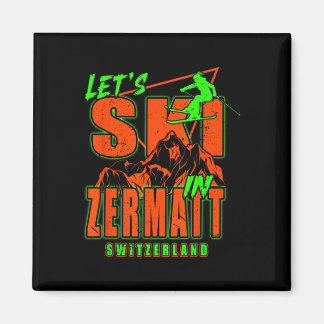 Imán Zermatt Let's Ski Alpine Skiing Swiss Alps Switzer