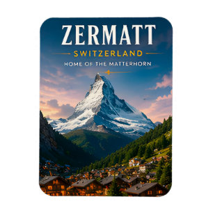 Imán 🏔️ Zermatt Suiza Matterhorn Viajes Decoración ❄️