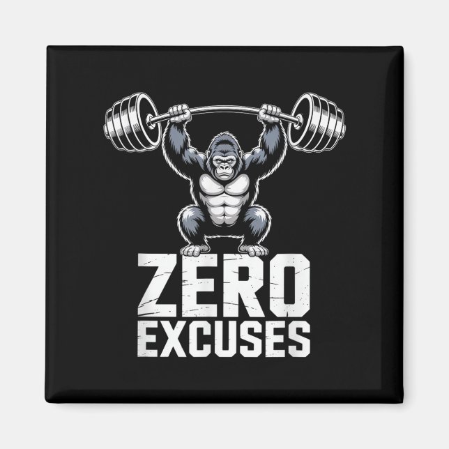 Imán Zero Excuses Gorilla Gym Motivational Workout  (Frente)