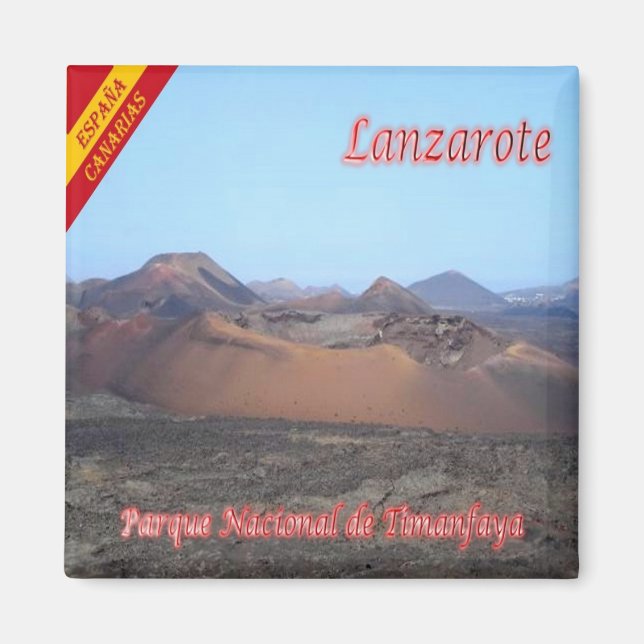 Imán zES011 PARQUE NACIONAL TIMANFAYA Lanzarote, Fridge (Frente)