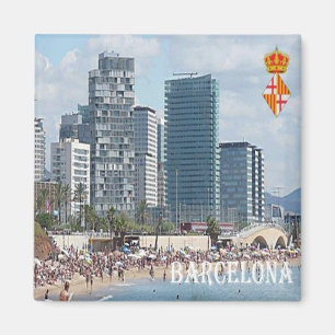 Imán zES042 BARCELONA, La playa, España, Fridge