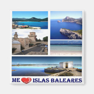 Imán zES047 ISLAS BALEARICAS, I LOVE, España, Fridge