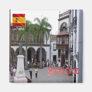 Imán zES077 LA PALMA, SANTA CRUZ, Plaza de España,