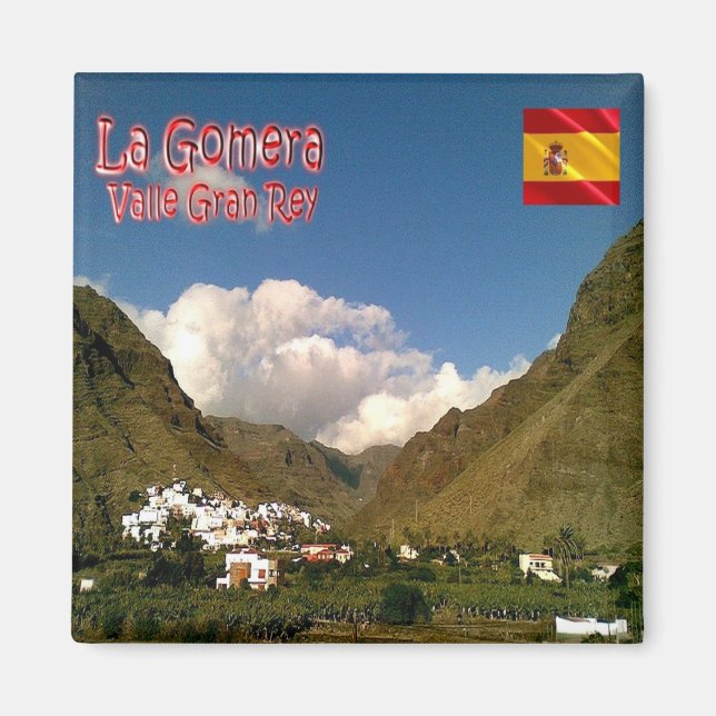 Imán zES078 LA GOMERA VALLE GRAN REY, España, Fridge (Frente)
