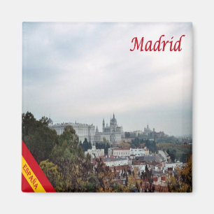 Imán zES095 MADRID, panorama, España, Fridge
