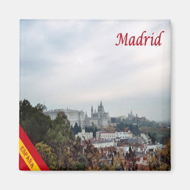 Imán zES095 MADRID, panorama, España, Fridge (Frente)