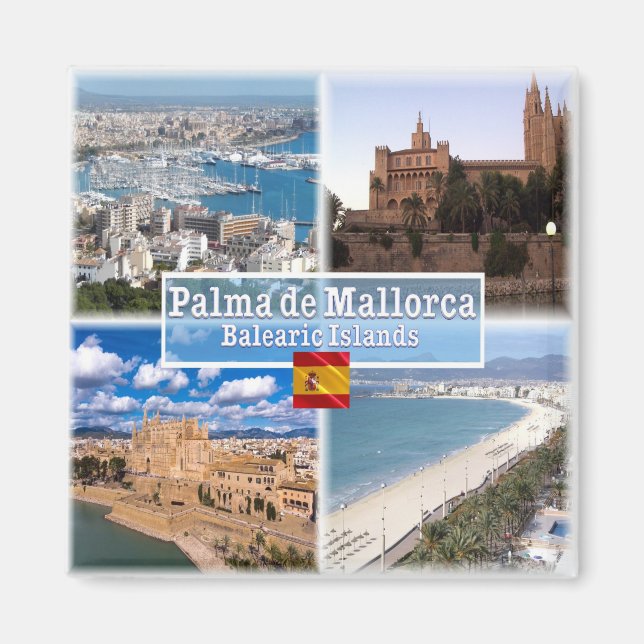 Imán zES107 MALLORCA PALMA, Islas Baleares, Fridge (Frente)