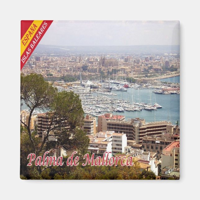 Imán zES126 PALMA DE MALLORCA, Panorama, Fridge (Frente)