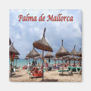Imán zES128 PALMA DE MALLORCA, La playa, Fridge